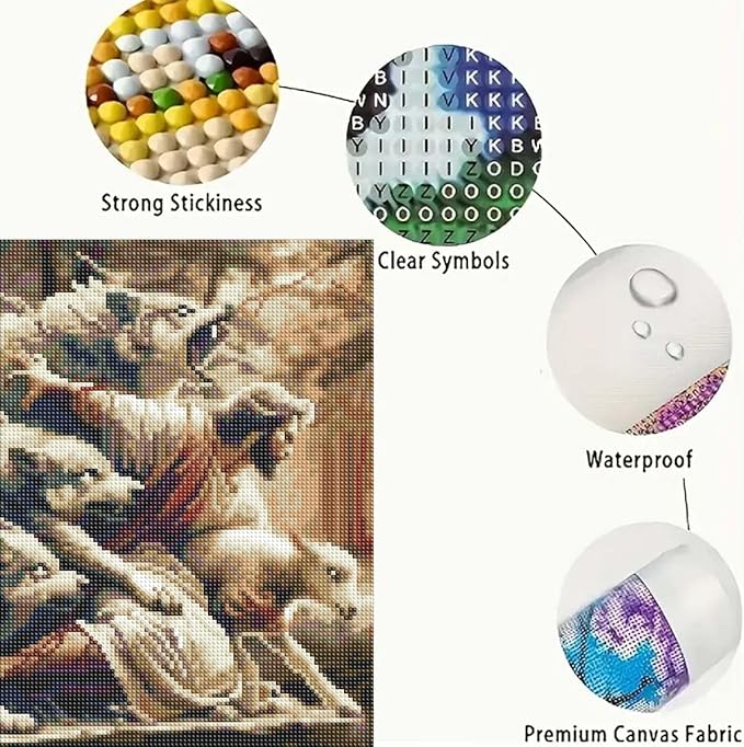 GEMFAMILY Jesus Diamond Art Kits for Adults-DIY 5D Wolf Diamond Painting Kits for Adults Beginners, Full Round Drill Diamond Dots Paintings Gem Art and Crafts Home Decor 12 x 16 Inch