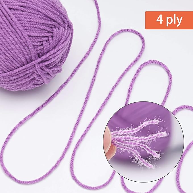 NICEEC 300g Soft Assorted Colors Yarn - Sport Weight,100% Acrylic, 4 Ply, Bonbons Yarn for Crochet & Knit, DIY Project Starter Kit for Kids or Adults(Total 870yds) - Halloween