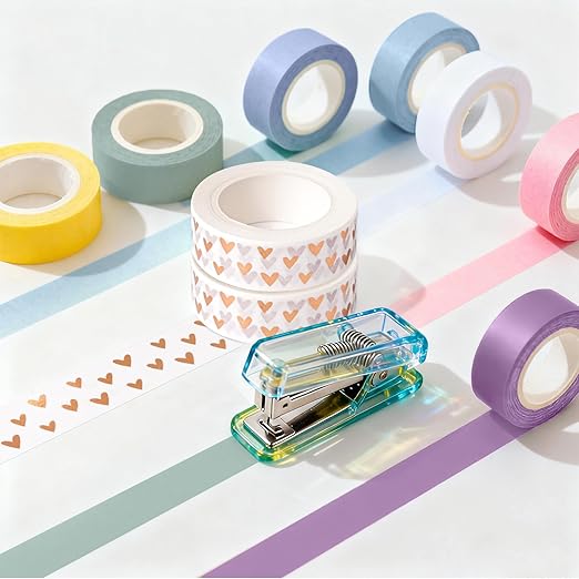 2Pack Pure White Washi Tapes, Self-Adhesive Decorative Masking Tape, Decor Journals Scrapbooks Planners DIY Crafts Gift