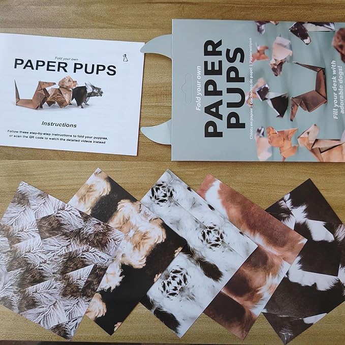 JINJUMEI DIY Origami Cat/Dog Set DIY Origami Cat Kit, 100 Sheets DIY Origami Paper to Fold Cute Cat Figures, Figures Fun Craft Activity for Adults Gift for Cat/Dog Lovers