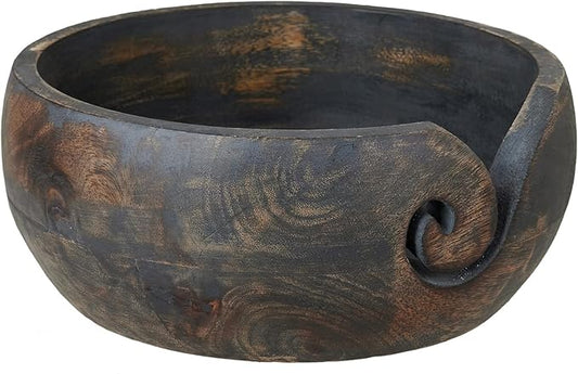 Gifts for Women Wooden Yarn Bowl Knitting Bowl Large Crochet Yarn Holder Handmade Crocheting Accessories and Supplies Organizer 7 x 3 (Gray) for Women