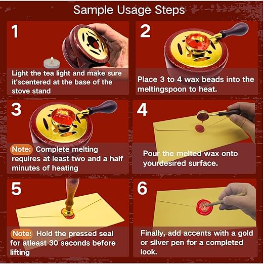 xxxHOLIC Wax Seal Kit with Copper Stamp – 624 Beads in 24 Colors, Smokeless & Crack-Resistant Wax Seal Set with Melting Station & Gilding Pens for Wedding Invitations & Gift Wrapping