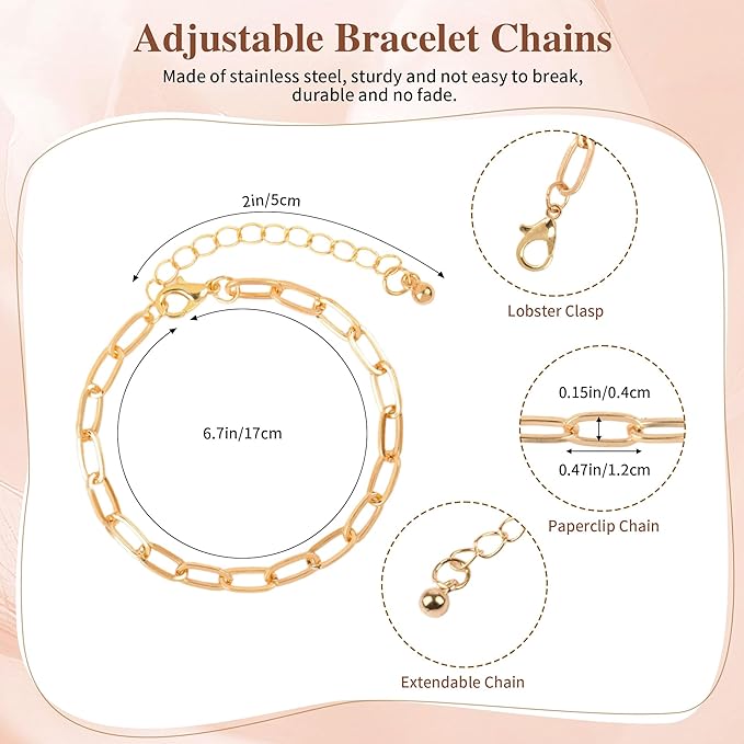 408Pcs Gold Charm Bracelet Making Kit for Girls, Including 12 Bracelet Chains, 152 Charms, 200 Jump Rings, 20 Earing Hook, 2 Necklace, 1 Jewelry Plier for DIY Crafting and Jewelry Making for Adults
