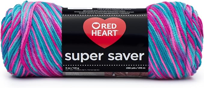 Red Heart Super Saver Economy Yarn, Bonbon Print