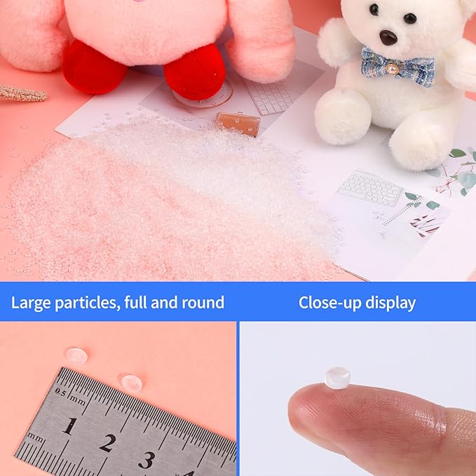 FTEVEN 910g / 2LB Stuffing Beads, Premium Plastic Weight Stuffed Beads, Poly Pellets Weighted Stuffing Bead, Stuffing for Stuffed Animals, Bean Bags, Pillow Cushion