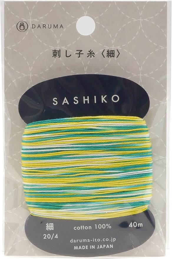 Yokota Daruma Sashiko Thread Single and Variegated Color (Shaved ice, Thin 40M Card)