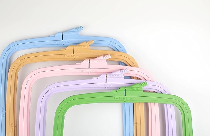 nurge 5pcs plastic large square embroidery hoops, cross stich hoop, punch needle hoop multicolor