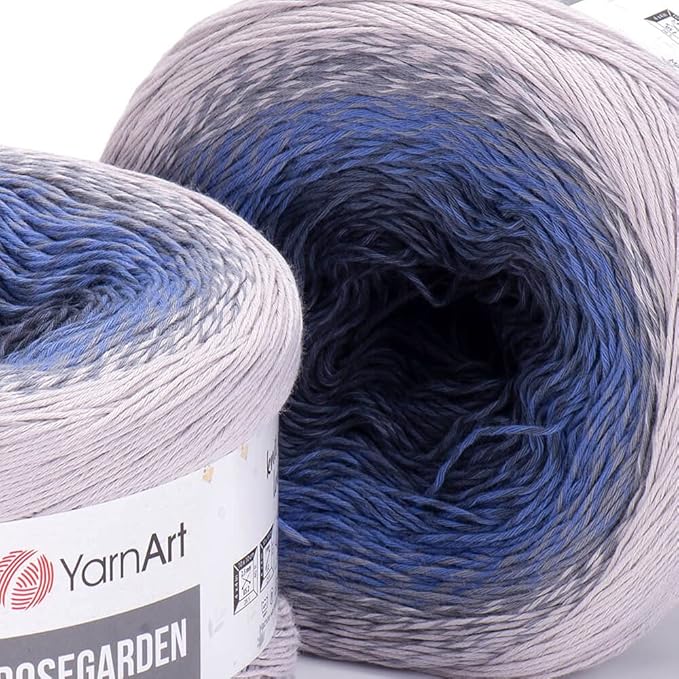 Yarn Art Flowers Rosegarden 100% Cotton 250gr 8.80 oz 1094yds Multicolor Cotton Yarn Rainbow Crochet Yarn Spring Summer (315)