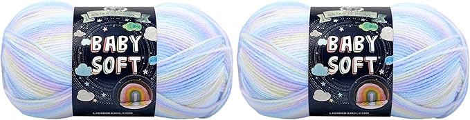 Lion Brand Yarn (1 Skein) Babysoft Baby Yarn Yarn, Pastel Print (Pack of 2)