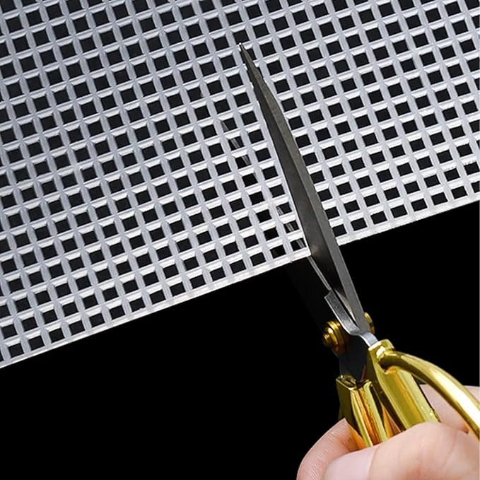 Allazone 10 PCS Clear Mesh Canvas Sheets for Embroidery Making, Cross Stitch Plastic Aida Mesh Screen for Crafts DIY Crochet Projects
