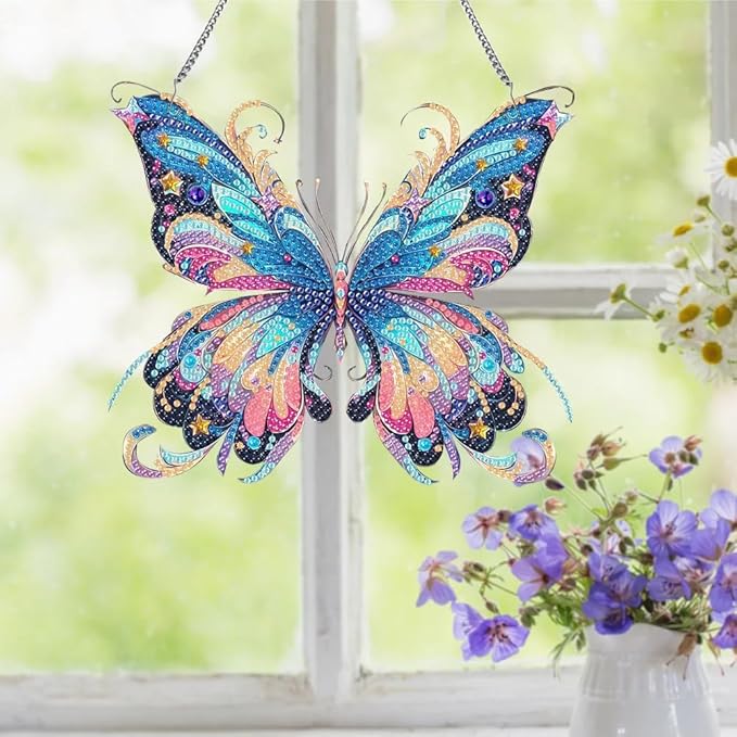 Diamond Art Kits for Adult Welcome Design Special Shape Acrylic Hanging Pendant Crystal Mosaic Home Wall Door Window Decor with Chain Handmade Gift