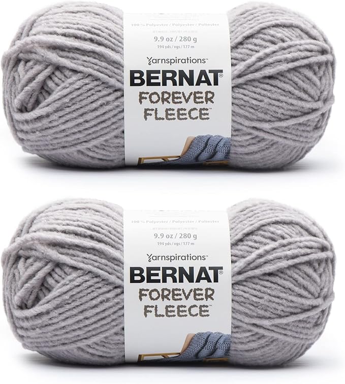 Bernat Forever Fleece Winter Waves Yarn - 2 Pack of 280g/9.9oz - Polyester - 6 Super Bulky - 194 Yards - Knitting/Crochet