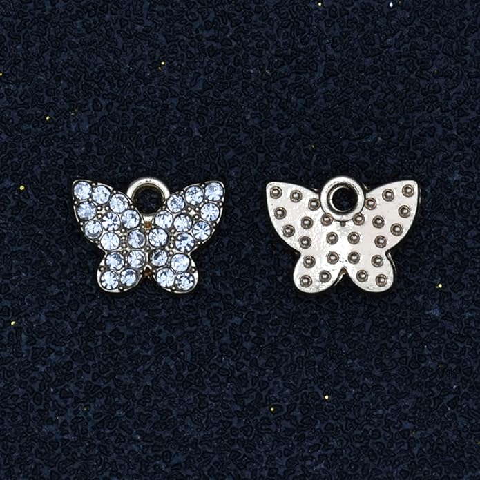 Pack of 20 Rhinestone Charms Gold Plated Pendants Pave Crystal Accessories for Necklace Bracelet Jewelry Making DIY Crafting