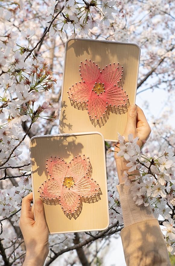 BAZIMA DIY String Art Kit for Beginner,Unique Gift, DIY Sakura Craft Kit,Craft Kit for Holidays