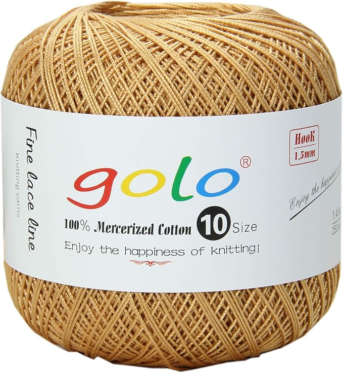 golo Brand Crochet Thread Size 10 Thread Yarn for Crocheting Bronze-605