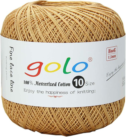 golo Brand Crochet Thread Size 10 Thread Yarn for Crocheting Bronze-605