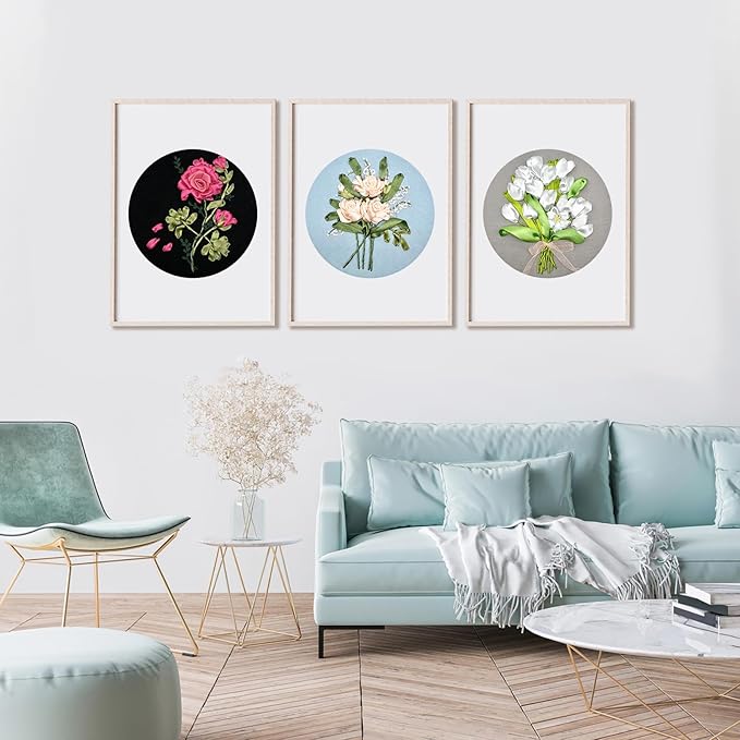 Enkor Ribbon Embroidery Kit for Adults Beginners