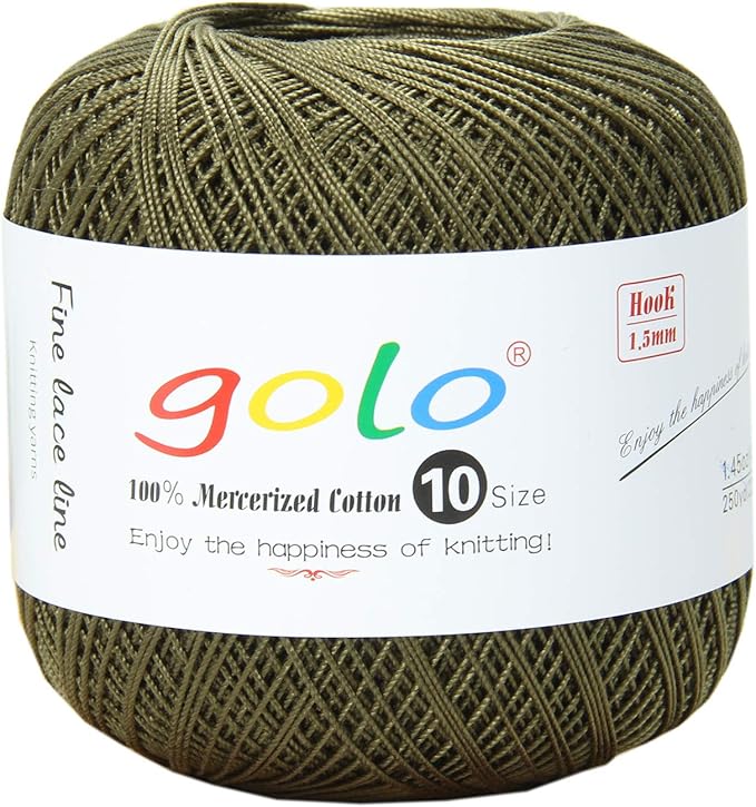 golo Brand Crochet Thread Size 10 Crochet Yarn for Crocheting Bronze 607