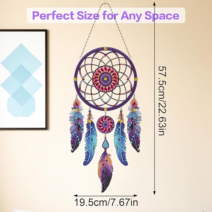DIY Dream Catchers Diamond Painting Kit - Handmade Craft for Boho Decor, Symbol of Good Dreams & Positive Energy, All-Inclusive Crafts for Adults (Dreamy)