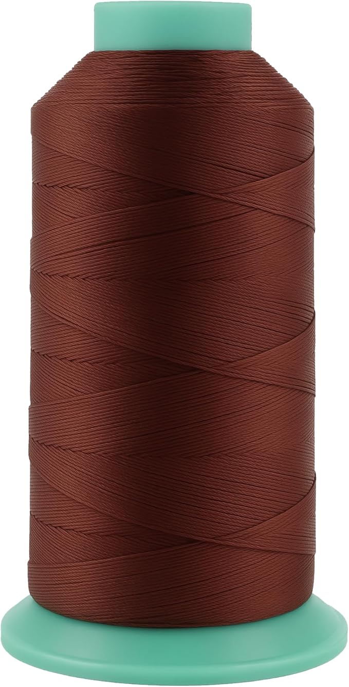 Mandala Crafts Size 69 210D T70 Bonded Nylon Thread - Copper Brown 1500 YDs Tex 70 Heavy Duty Sewing Threads for Leather, Jeans, Weaving, Outdoor Marine Upholstery