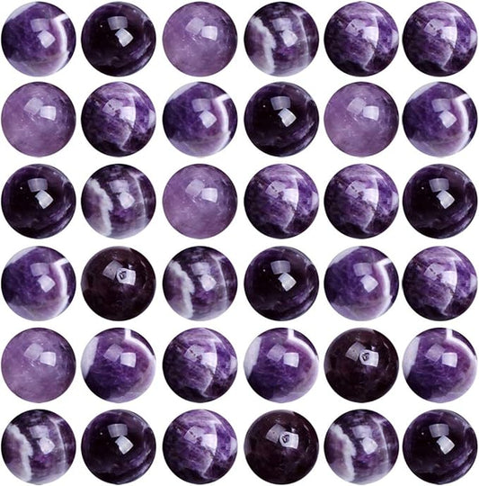 Natural Stone Beads 100pcs 8mm Amethyst Round Genuine Real Stone Beading Loose Gemstone Hole Size 1mm DIY Charm Smooth Beads for Bracelet Necklace Earrings Jewelry Making (Amethyst)
