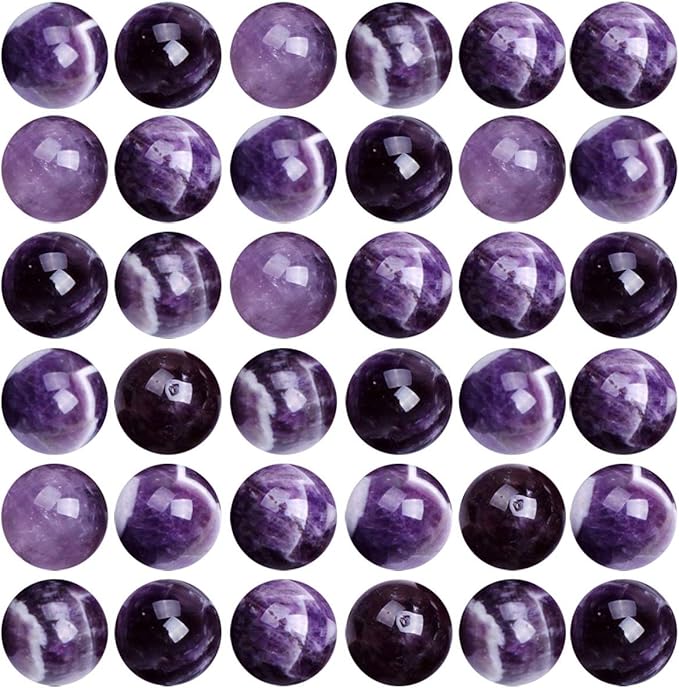 Natural Stone Beads 100pcs 10mm Amethyst Round Genuine Real Stone Beading Loose Gemstone Hole Size 1mm DIY Smooth Beads for Bracelet Necklace Earrings Jewelry Making (Amethyst, 10mm)