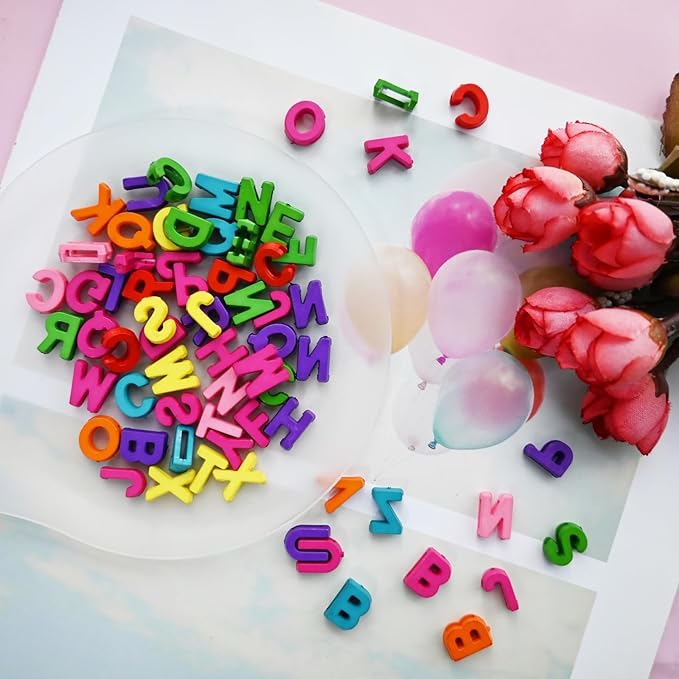 400pcs Colorful Letter Beads, Big Hole,A-Z Resin Pendants,3D Loose Beads for Jewelry Making,Key Chains,Crafts