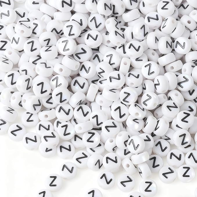 500pcs Letter Z Beads for Friendship Bracelets Making Kit, Adult DIY Jewelry Making Supplies Alphabet Beads