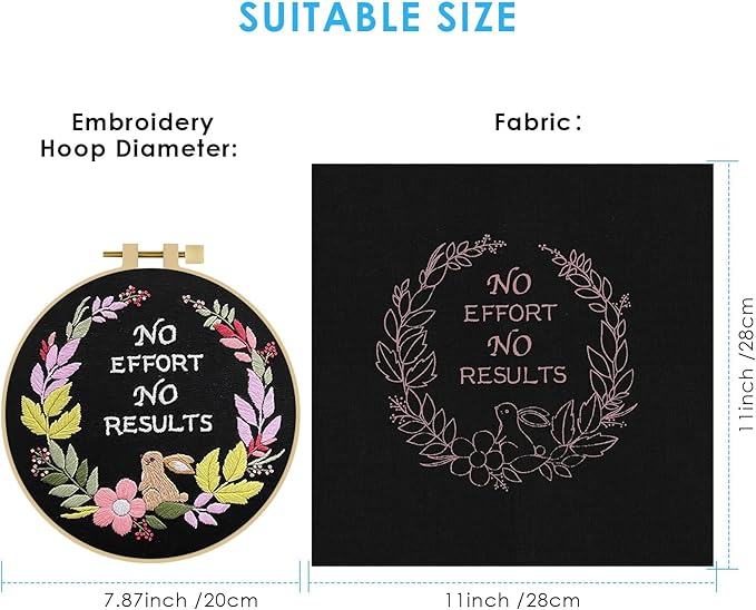 ERKOON 4 Pack Beginner Embroidery Kits for Adults DIY Starter Kit with 33 Stitch Techniques, Stamped Patterns, Embroidery Hoop, Colorful Threads, Tools, Step by Step Instructions & Video Tutorial