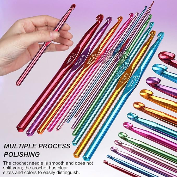 Katech Crochet Hooks Kit with Case, 85-Piece Crochet Hooks Set, Ergonomic Crochet Hook Crochet Needles Weave Yarn Kits DIY Hand Knitting Art Tools for Beginners and Experienced Lovers