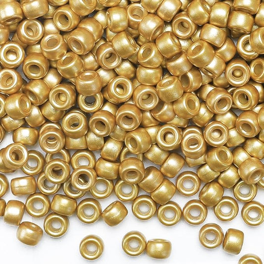 IOOLEEM Golden Color Pony Beads,1200pcs Beads for Bracelets Making & Hair braiding, Kandi Friendship Bracelets & Jewelry Making.