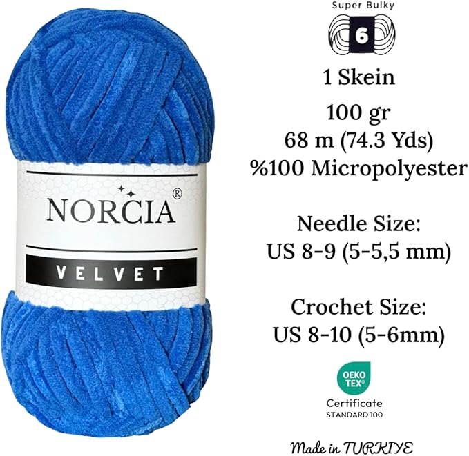 Soft Velvet Yarn Chenille for Crocheting Super Bulky 3x100g (3x74.3 yds) Baby Blanket Yarn for Knitting Amigurumi