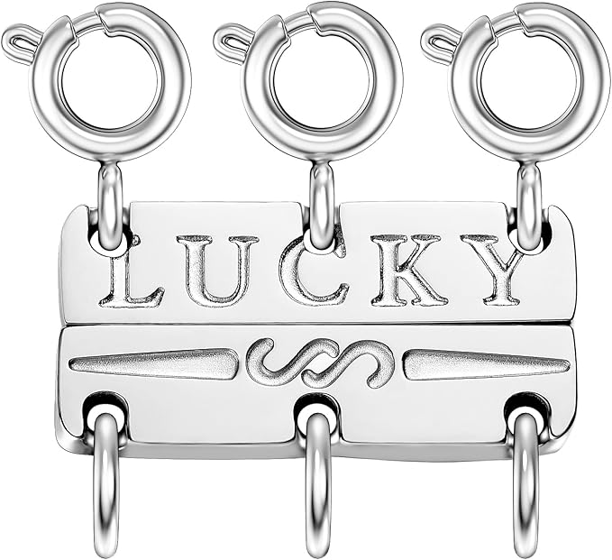 dailyacc lucky necklace layering clasp 18k gold and silver strong multiple necklace clasps for layered look separator