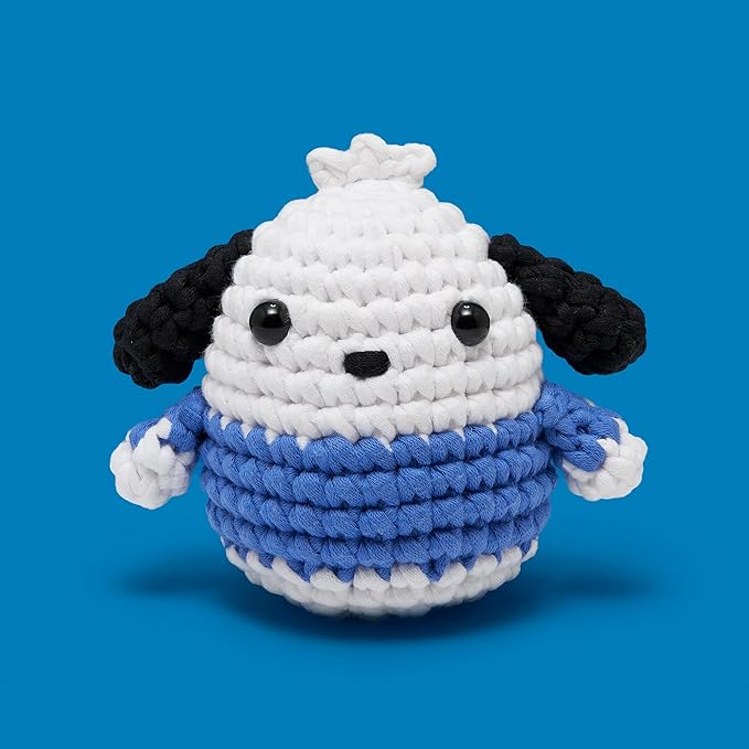 The Woobles Hello Kitty Crochet Kit - Beginners Wooble Crochet Animal Kit Crafts with Easy Peasy Yarn as seen on Shark Tank - with Step-by-Step Video Tutorials (Pochacco)