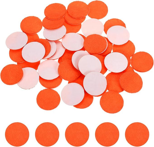uxcell 100 Pcs Adhesive Felt Circles, 9/16" Round Non-Woven Felt Pads Stickers Dots Pre Cut for DIY Crafts Sewing Handcraft Costume Holiday Decoration, Orange
