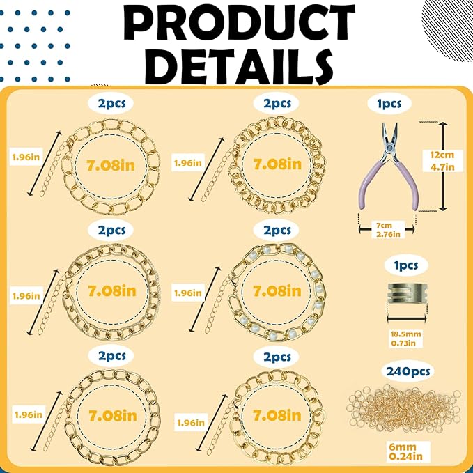 LEIOSAGN 366Pcs Gold Charms Bracelet Making Kit with Diverse Chain Bracelets, Mixed and Colored Charms,Jump Rings, Plier, DIY Crafting Gift, Jewelry Making Supplies