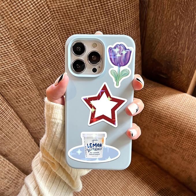 600pcs aesthetics stickers, holographic aesthetic stickers for water bottles, y2k aesthetic sticker for laptop daily planner phone decal girls teens