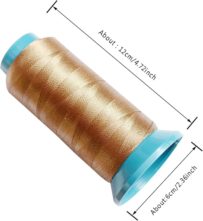 Hair Weaving Thread with C/J/I/T Needles 1500 Yards 210 D Strength Polyester Thread Sewing Thread for Making Wigs Hair Extension Kit (Dark Blonde)