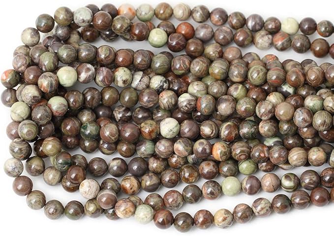 45PCS 8mm Natural Patterned Agate Round Loose Beads for Jewelry Making 1 Strand 15 inches