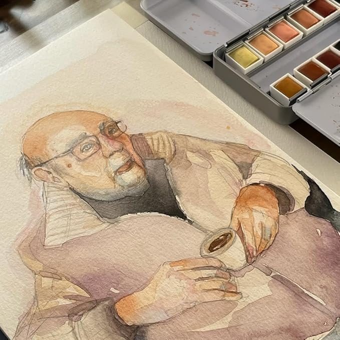 PHOENIX Skin Tone Watercolor Paint Set - 12 Flesh Colors Artist Grade Half Pans Palette Portrait Colors Watercolor Travel Set for Adults, Professional Artists