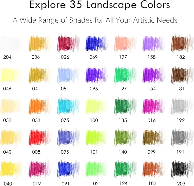36-piece Yellow Landscape Colored Pencil Set, Pre-sharpened Wooden Colored Pencils for Adults Artists Beginners Coloring Books Drawing & Sketching