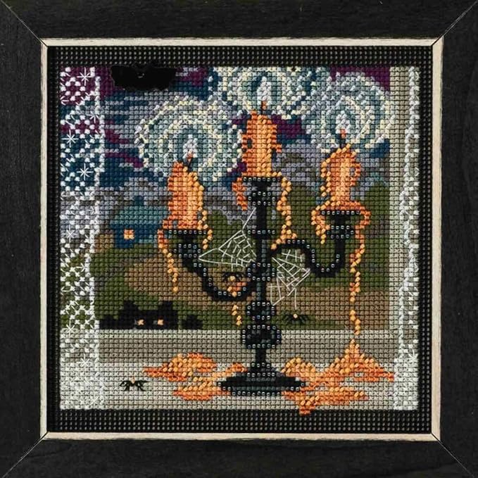 Mill Hill Midnight Glow Beaded Counted Cross Stitch Halloween Kit 2018 Buttons & Beads Autumn MH141826
