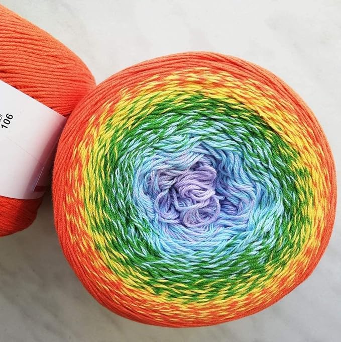 YarnArt Flowers – Gradient Cotton Acrylic Blend, 250g (8.8 oz), 1094 yds, Lightweight Sport Yarn for Crochet, Knitting, Shawls, Summer Projects (255)