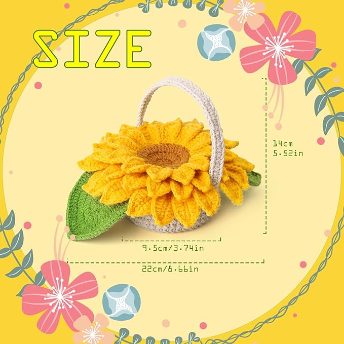 Yizzvb Crochet Kit for Beginners, 5 Pcs Coasters Plant Pot Crochet Start Kit for Adults, Complete Knitting Crochet Supplies with Step-by-Step Instruction, Crochet Hooks, Yarn for DIY Craft Supplies