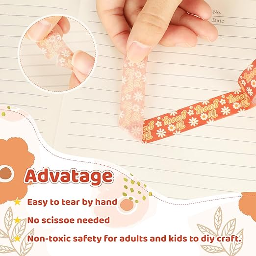 12 Rolls Washi Tape Set, Retro Boho Flower Butterfly Masking Tapes, Doodle Hand-Drawn Decorative Adhesive Tapes for Painters Planners Scrapbook school Supplies, DIY Art Crafts, Gift Wrapping 16.4Ft