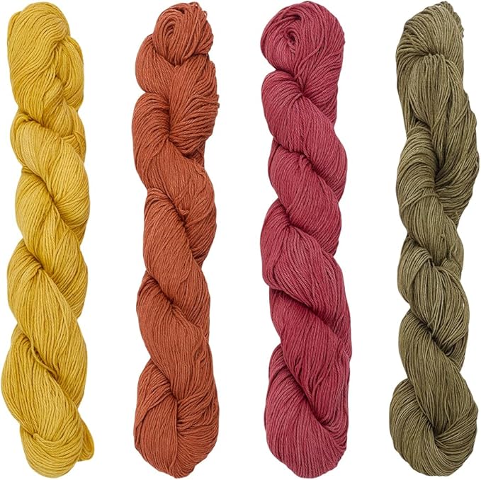 FREEBLOSS 4Pcs Sashiko Thread 110 Yards*4 Colors Natural Dyeing Cotton Embroidery Thread Japanese Quilting & Embroidery Sashiko Kit Supplies