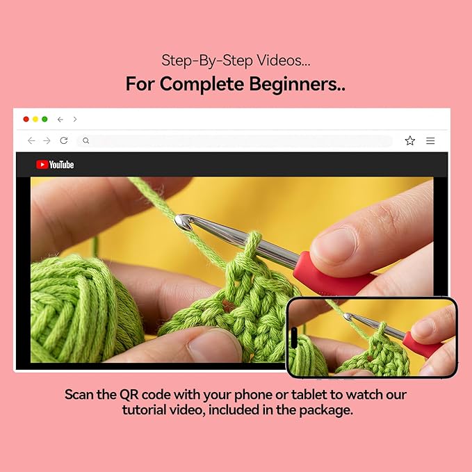 Dakytoo Crochet Kit for Beginners, Amigurumi Crocheting Animal Kits, with Step-by-Step Video Tutorials for Baby Adults Gift- 2 Pack Turtles