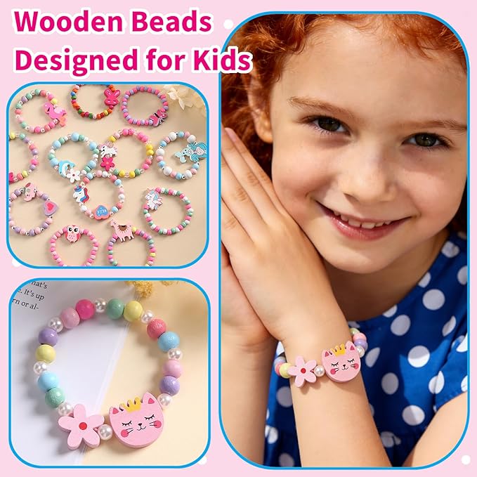 pbopb 24 Pack Bracelet Making Party Favors for Kids, Crafts for Girls Ages 4-8 Years Old, Birthday Gift