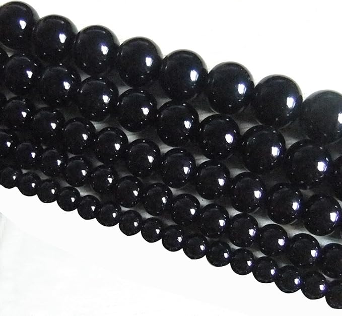 Laopottbeads 1225 Pcs Black 5 Size Pearl Beads for Jewelry Making Round Pearl DIY Kit for Bracelets, Earrings, Necklaces & Anklets