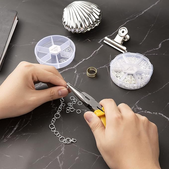 Jump Rings Kit With1000PCS Open Jump Rings 40PCS 12mm Lobster Clasps and Jump Rings Opener for Jewelry Making Keychains and Necklace Repair (Gold)